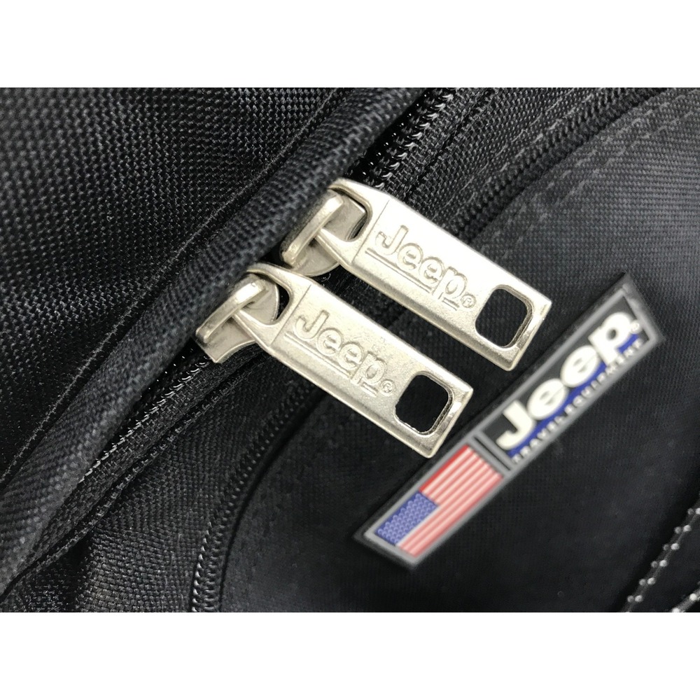 Jeep Travel Equipment Black Backpack Bag US Flag Patch Outdoor Adventure - Picture 14 of 15